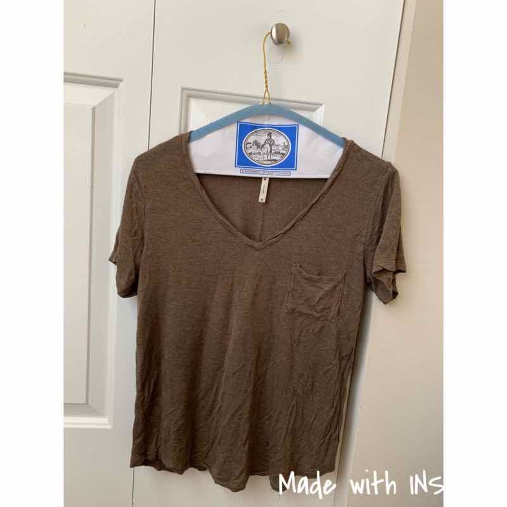 Olive green V-neck